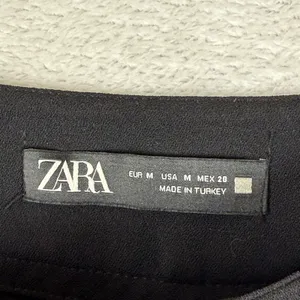 Zara Black Pleated Mini Skort High Rise Side Zip Size Medium Casual Chic thumbnail 2