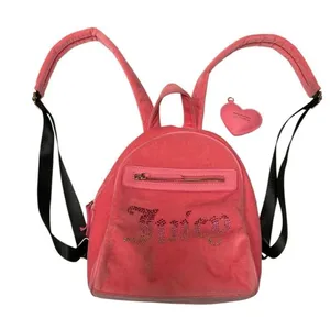 Juicy Couture Big Spender Velour Medium Sized Backpack‎ Pink Lemonade￼ thumbnail 1