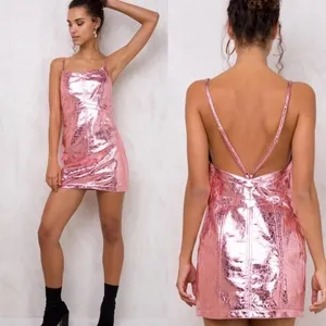 NWT For Love and Lemons Luna Pink Metallic Mini Dress Size Medium thumbnail 2