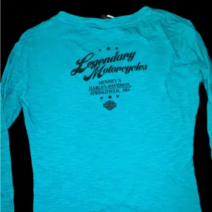 Harley Davidson Born to be Wild Long Sleeve Tee Size Lg Biker Denney’s HD thumbnail 2
