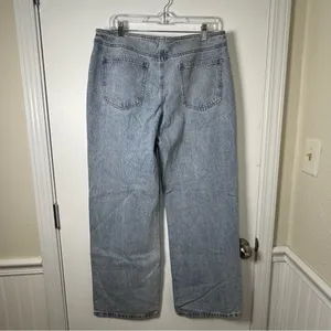 Edikted Wide Leg Jeans Women’s L Light Wash High Rise Button Fly Denim thumbnail 5
