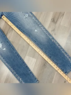 Abercrombie & Fitch Rhinestone Jeweled Distressed Skinny‎ Jeans Blue 4 thumbnail 12
