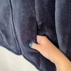 32 Degree HEAT Full Zip Fuzzy Jacket Blue Pockets Soft Women’s Size M thumbnail 6