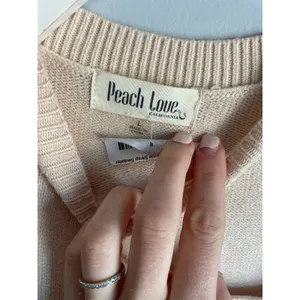 Peach Love California Cream‎ One Shoulder Cutout O Ring Knit Sweater Large Y2K thumbnail 3