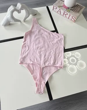 SKIMS Fits Everybody One Shoulder Bodysuit in Petal - Size S/M thumbnail 4