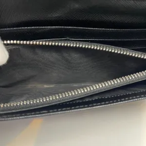 Prada Large Saffiano Calfskin Leather Wallet - Black - Preowned thumbnail 9