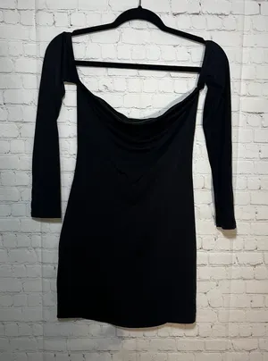 White Fox Black‎ Off The Shoulder Long Sleeve Mini Dress Small thumbnail 1