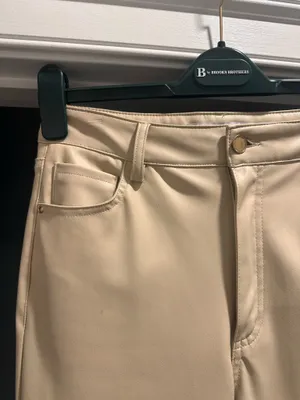 Zara Faux Leather Pants Cream thumbnail 8