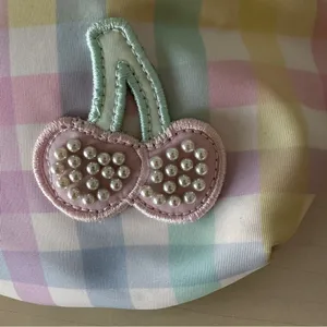 Stoney Clover Lane Gingham Fanny Pack Cherry Belt Bag Light Blue Plaid Dust Bag thumbnail 4