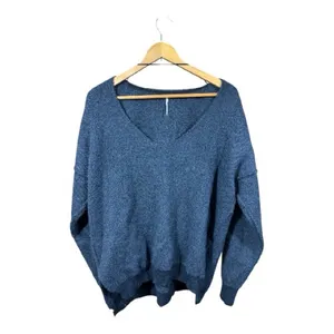 Free People Sweater Weather Dark Gray Oversized V-Neck Sweater thumbnail 5