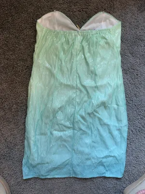Mint Ombre Strapless Sequin Bodycon Dress Green thumbnail 4