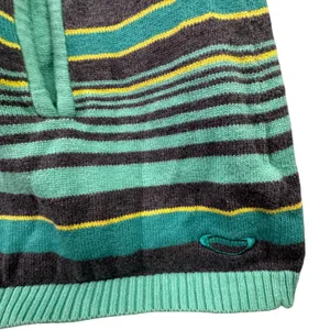 Oakley Y2K Stripe Cardigan Aqua Gray‎ Indie Grunge Soft Girl Sweater Mallcore S thumbnail 7