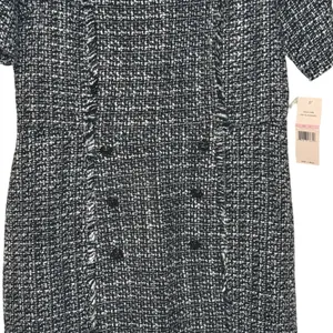 Nanette‎ Lepore Women's Dress Tweed Fringe Sheath Knee Length Black White 10 NWT thumbnail 5