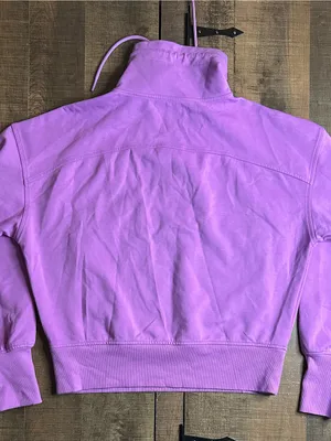 Old Navy Active Women's Medium Purple Quarter Zip Crop Sweatshirt Zipper Pockets thumbnail 11