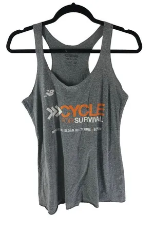 New Balance Cycle For Survival Gray Racerback Tank Top Medium thumbnail 1
