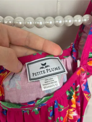 Petite Plume Pink Floral Casual Cotton Midi Dress Size M thumbnail 8