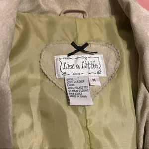Live A Little Y2K 100% Leather Sage Green Leather Button Jacket thumbnail 4