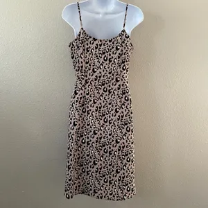 Cheetah Print Slip Dress XS Slinky Y2K Lightweight Summer Casual Funky Bratzcore thumbnail 2