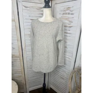 CHARTER CLUB LUXURY CASHMERE Womens M 100% Cashmere Sweater Beige Speckled Black thumbnail 6