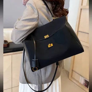 Black faux suede & faux leather contrast tote shoulder bag / handbag purse thumbnail 7