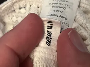 Aerie Bralette Bra Womens Medium White Lace Wireless Unlined Longline Crop thumbnail 5