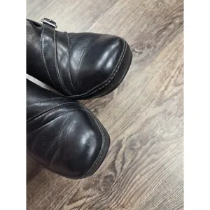 Clarks Artisan Mules Clogs Heel Black Leather Buckle Slip On Shoes Size 9N thumbnail 8