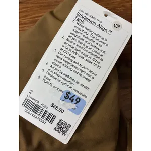 Lululemon Align Tank Top Light Support A/B Cup Size 2 Nulu Beige Tan thumbnail 3
