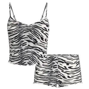 SKIMS NWT Sleep Cami Set Black and White Snow Tiger Print Pajama Set Size L thumbnail 3