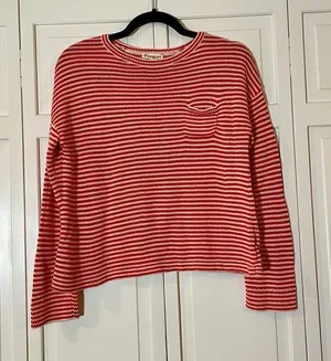 🚨 SALE ‼️ Tucker + Tate cropped striped knit sweater thumbnail 1