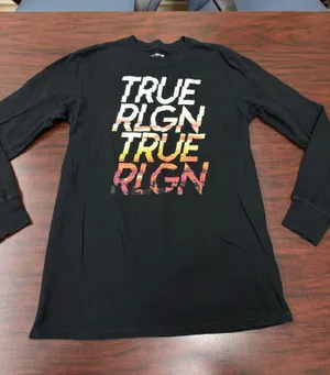 True Religion Mens Black Long Sleeve Shirt Size Small thumbnail 1