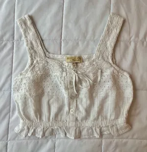 White Sleeveless Rebellion crop top thumbnail 1