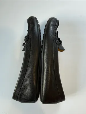 Michael Kors Black Pebbled Leather Bow Moccasin Flats thumbnail 9