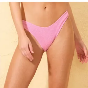 Wild Fable New Pink Ribbed high leg cheeky swim Bikini Bottoms size small thumbnail 1