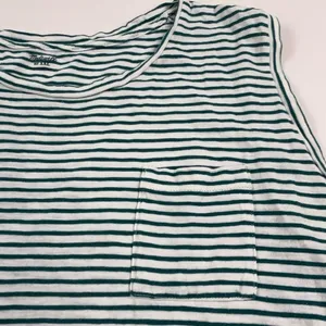 Madewell Tank Top Womens 2XL Green Striped Crew Neck Sleeveless Cotton Jersey thumbnail 5