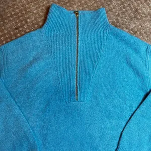 J Crew Turqoise Blue 1/4 Half Zip Mock Neck Wool Blend Pullover Sweater SZ S thumbnail 2