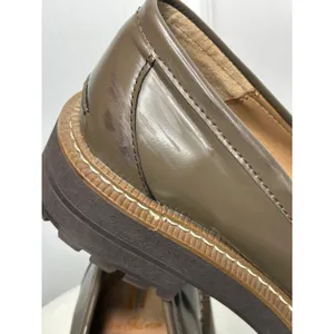 Sam Edelman Laurs Bit Loafer Lug Sole 9M Olive Green Leather Platform Chunky thumbnail 3
