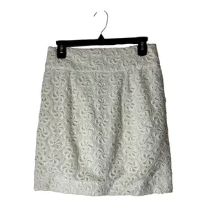 Leifsdottir Anthropologie Skirt Women 4‎ White Lace Crochet A Line Mini Boho thumbnail 2