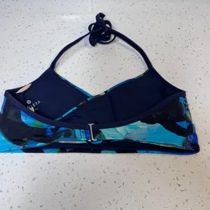 Athleta Womens Blue Green Floral Halter Bikini Swim Top Size‎ S 213462-00 thumbnail 2