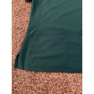 Med‎ Couture Women's Teal Green Short Sleeve Scrub Top Size Small thumbnail 5