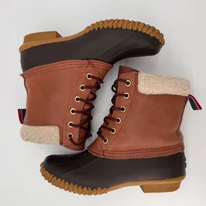 Tommy‎ Hilfiger Women's TW Russel Duck Boots Fur Lined Leather Brown 6 Snow Rain thumbnail 1