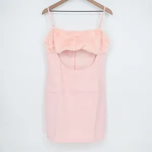 Naked Wardrobe The Statement Pink Faux Fur Cutout Mini Dress Large thumbnail 2