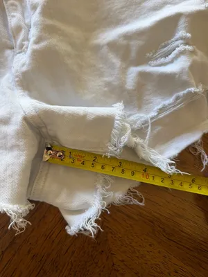 Aerie White Jean Shorts thumbnail 5