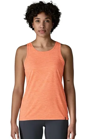 Patagonia Women's Capilene cool daily tank in orange/ peach sherbet XS workout thumbnail 1