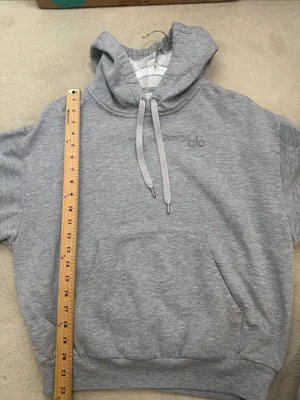 Alo Yoga Heather Grey Accolade Oversized Hoodie Sweatshirt Size XS thumbnail 7