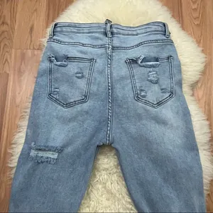 Blue B Buckle Light Wash Distressed High Waist Skinny Jeans L thumbnail 9