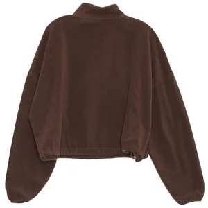 Fabletics Rayne Polar Fleece 1/4 Zip Brown XL Oversized Lounge Cozy Athleisure thumbnail 3