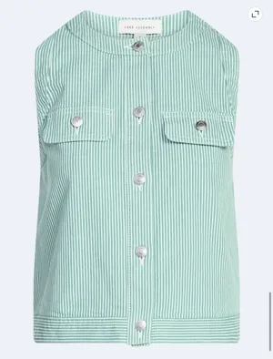 Free Assembly Button front sleeveless stripe top thumbnail 4