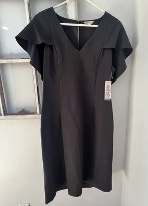 NWT Nanette Lepore Black Tulip Sleeve V-Neck A-Line Dress Size‎ 12 thumbnail 1