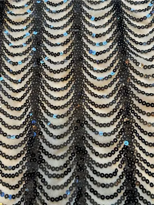 Symphony Vintage Black Sequin Mini Dress Y2K Club Coquette Party Cocktail Going Out thumbnail 7