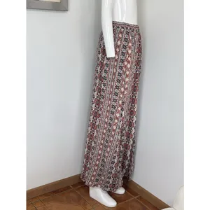 Women’s Aztec Print Maxi Skirt Cover Up Boho Hippie Festival High Side Slits M thumbnail 2